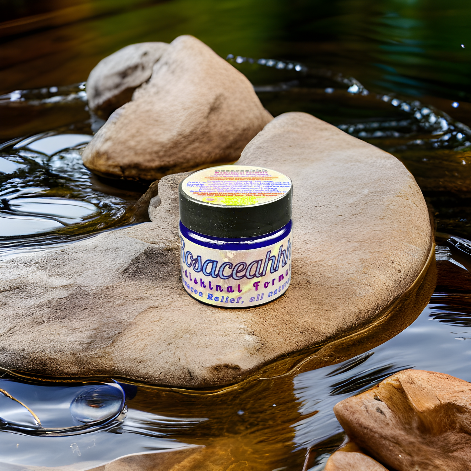 Natural Relief for Rosacea on a river rock